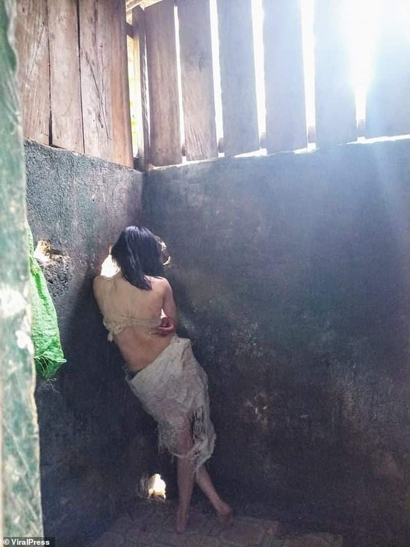 A family in Philippines locked a mentally ill woman in cage