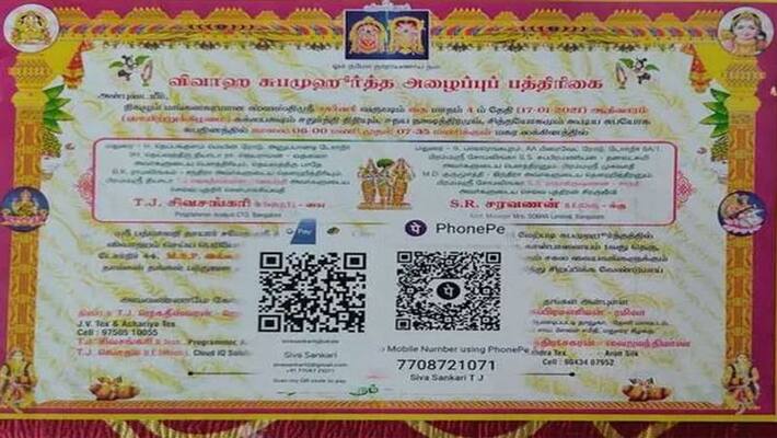 QR Code on Wedding in madurai couple Prints Guests to Transfer digital gift shagun direct in bank account kpt QR Code on Wedding in madurai couple Prints Guests to Transfer digital gift shagun direct in bank account kpt