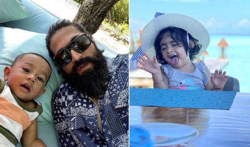 इसके अलावा एक तस्वीर में यश की बेटी अपनी किसी नापसंद चीज को देख अजीब तरीके से रिएक्शन दे रही हैं। इनकी तस्वीरों को महज कुछ ही घंटों में एक लाख से ज्यादा लाइक्स मिल चुके हैं।