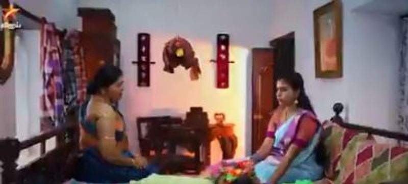 <p>இதுகுறித்து வெளியாகியுள்ள புரோமோவில், இல்லாத பிரச்னையை உருவாக்கி, நன்றாக சென்றுகொண்டிருக்கும் குடும்பத்தில் கும்மியடிக்கும் விதமாக மீனாவிடம் இவர் பற்ற வைக்கும் காட்சிகள் இடம்பெற்றுள்ளது.</p>