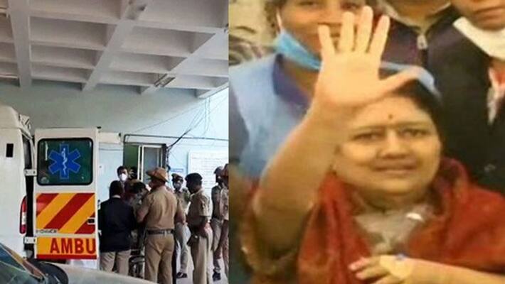 Sasikala looked at the volunteers and waved excitedly Sasikala looked at the volunteers and waved excitedly