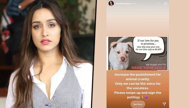 Shraddha Kapoor being a wonderful actor and a wonderful person, she adds meaning to the word empathy every time she does something in support for the speechless and needy. The actress has recently raised her voice to show support for the voiceless animals by asking people to sign a petition to raise a fine for people who harm the voiceless. 