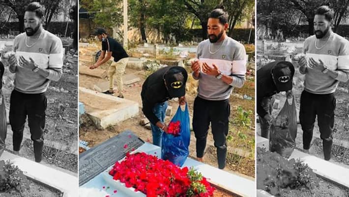 Mohammed Siraj Visits Father Grave Upon Return to Hyderabad kpa Mohammed Siraj Visits Father Grave Upon Return to Hyderabad kpa
