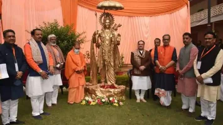 Ram idol unveiled in BJP office, JP Nadda gave this mantra to workers asa Ram idol unveiled in BJP office, JP Nadda gave this mantra to workers asa