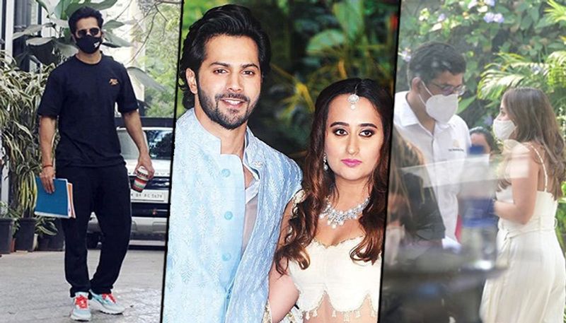 Slowly the color of the wedding festivities of Varun Dhawan and Natasha Dalal is getting brighter and bolder as the families were seen reaching Alibaug resort for the most awaited wedding of the season.
