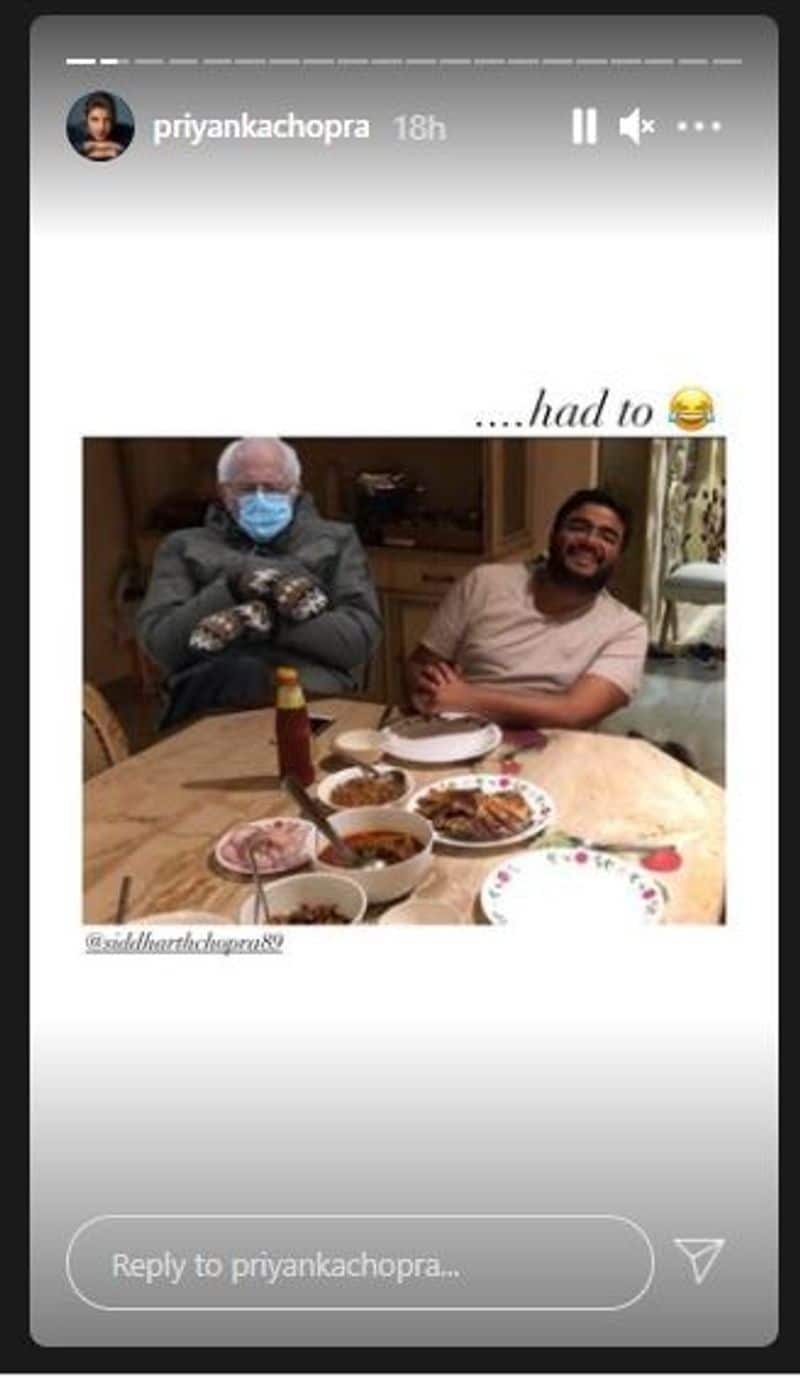 Alot of Hollywood actors and actresses including Ashley Parkey, Jennifer Aniston shared the memes on their social media account. PeeCee shared the pictures where Sanders were included at their dining table, to private moments to family gatherings.