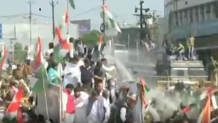 farmers protest Police use water cannons to disperse Congress workers in Bhopal KPP farmers protest Police use water cannons to disperse Congress workers in Bhopal KPP
