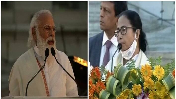 Netaji Jayanti Mamamta Banerjee boycott speech Due to Jai shri ram chants in front of pm Modi ckm Netaji Jayanti Mamamta Banerjee boycott speech Due to Jai shri ram chants in front of pm Modi ckm