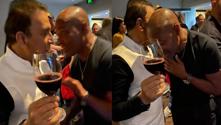 brian lara hugged sunil gavaskar and said we won in channel 7 farewell party after india test series win against australia brian lara hugged sunil gavaskar and said we won in channel 7 farewell party after india test series win against australia