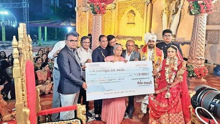 ayodhya ram mandir donation bride gave lakh rupees in Kanyadaan for Ram temple construction in surat kpr ayodhya ram mandir donation bride gave lakh rupees in Kanyadaan for Ram temple construction in surat kpr