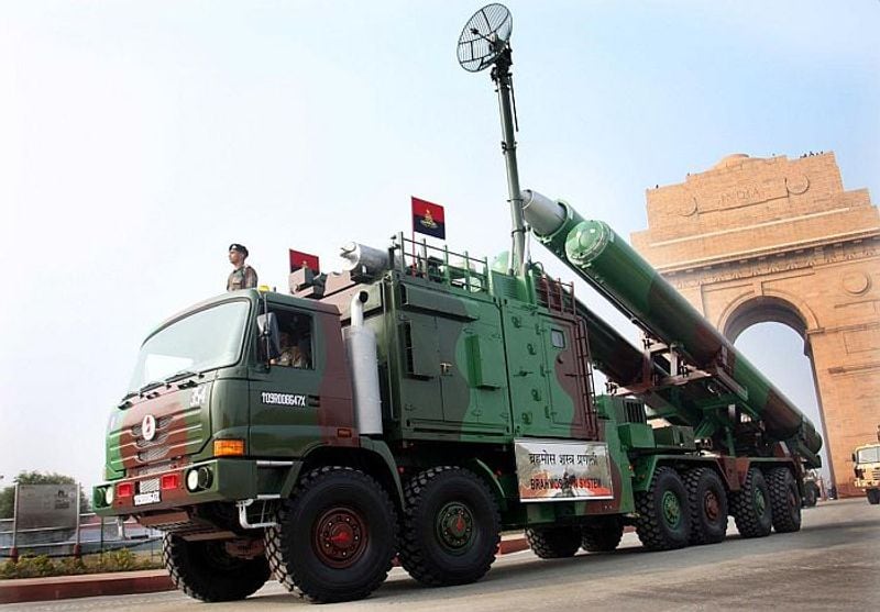 BrahMos Weapon System
861 Missile Regiment’s Captain Quamrul Zaman will lead the BrahMos contingent during the parade. This missile has been developed as a joint venture between India and Russia.
The missile has a maximum range of 400 km which can strike targets deep inside the enemy territory with precision and devastating effect.
The all-weather fire and forget missile is capable of being launched from multiple platforms based on land and sea.