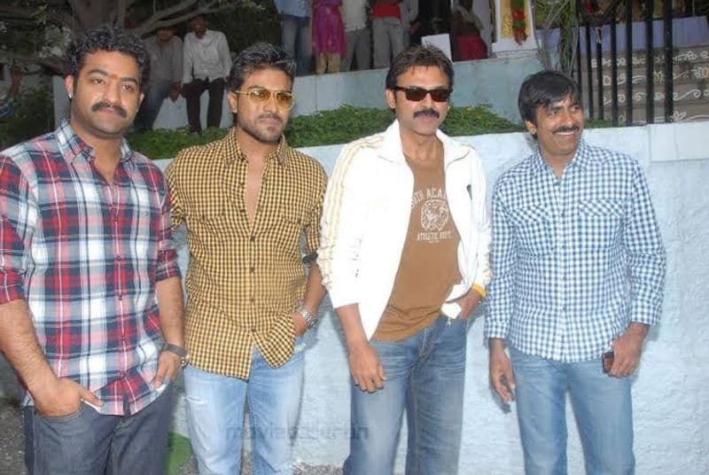 ఎన్టీఆర్, రామ్చరణ్, వెంకటేష్లతో రవితేజ అరుదైన చిత్రం.