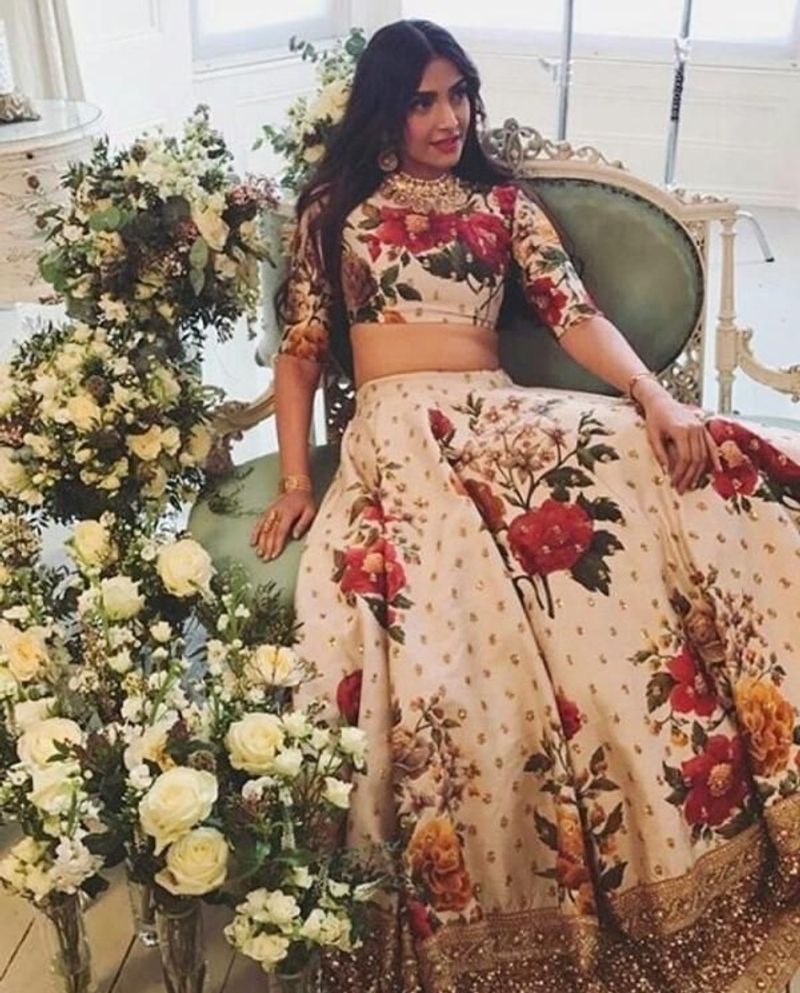 Sonam Kapoor
Sonam Kapoor looked royal in a floral printed lehenga. Justly appropriate for spring.