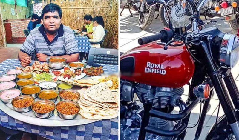 पुणे के शिवराज होटल में स्वादिष्ट नॉन-वेज थाली की शुरुआत की है। इसका नाम रखा गया है बुलेट थाली। इस थाली का वजन है चार किलो। अगर आपने अकेले इस थाली को एक घंटे में खत्म कर दिया तो आपको फ्री में रॉयल इनफील्ड दी जाएगी। 