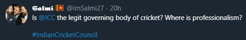 As for this user, he questions ICC's professionalism.