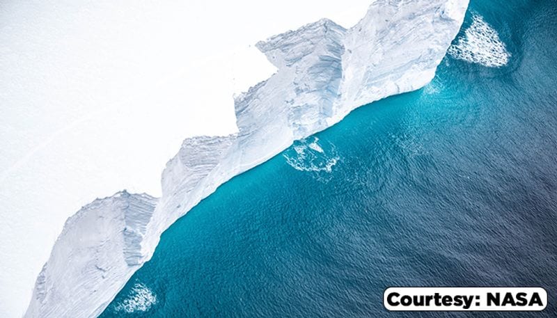 NASA also says that ice shelves in Antarctica can be as big as Texas. Because they float, they rise and fall with the tide. Floating ice as big as Texas, attached to the Antarctic Ice Sheet, can rise and fall up to 26 feet! 