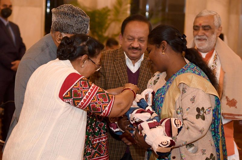 The President and First Lady Savita Kovind administered polio drops to children on the eve of the Polio National Immunization Day, which is observed on January 31, 2021 (Sunday), also popularly known as Polio Ravivar.