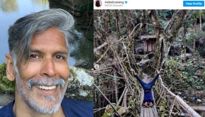 Milind Soman does headstand pic viral