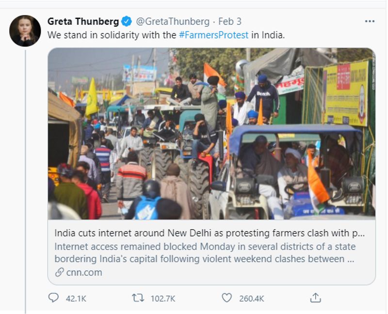 <p>By now, it is crystal clear that on Republic Day farmers were instigated by some vested interests to break through barriers and lay siege on the historic Red Fort. <br />
</p>
<p>January 26 also witnessed coordinated protests and acts of vandalism near Indian missions abroad. The active involvement of pro-Khalistani elements in these acts of vandalism is no secret either.<br />
</p>
<p>But the nine-page "toolkit" (as Greta Thunberg called it) confirmed a larger conspiracy.<br />
</p>
<p>Among the many hyperlinks embedded in the toolkit is a Microsoft Powerpoint presentation made by the Poetic Justice Foundation, which is co-founded by self-professed Khalistan supporter Mo Dhaliwal. <br />
</p>
<p>The agenda listed in the presentation includes exposing the "fascist responses to dissent" and "disrupting the yoga and 'chai' image of India in general". </p>