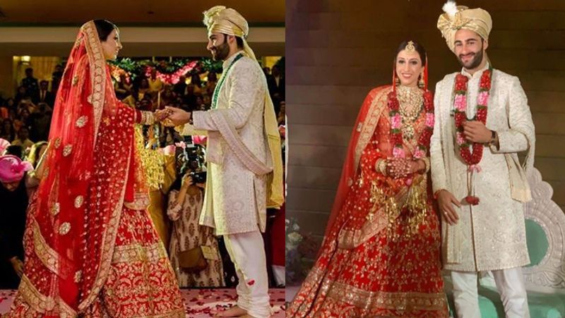 फेरे लेने के बाद करीना के भाई अरमान जैन ने पत्नी अनीसा का हाथ बढ़े ही प्यार से थाम था।