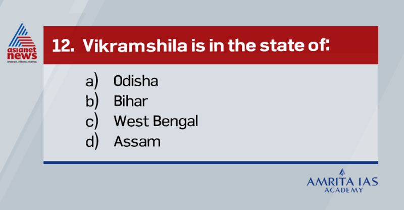 Answer: bThe Vikramshila University was set up by the Pala dynasty king Dharmapala in the late 8th or early 9th century at Bhagalpur, Bihar. The ancient Vikramshila University was intended to complement the existing world class universities at Nalanda and Takshila. It lasted four centuries before being destroyed during an attack by Bakhtiyar Khilji.