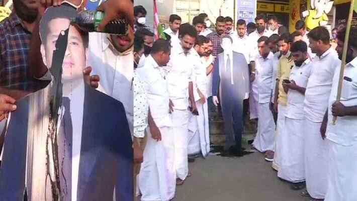 sachin tendulkar cut out blackened by kerala youth congress for raising his voice for india sovereignty sachin tendulkar cut out blackened by kerala youth congress for raising his voice for india sovereignty
