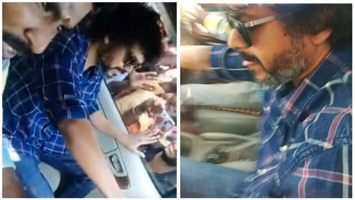actor vijay fans crowed around her car video goes viral actor vijay fans crowed around her car video goes viral