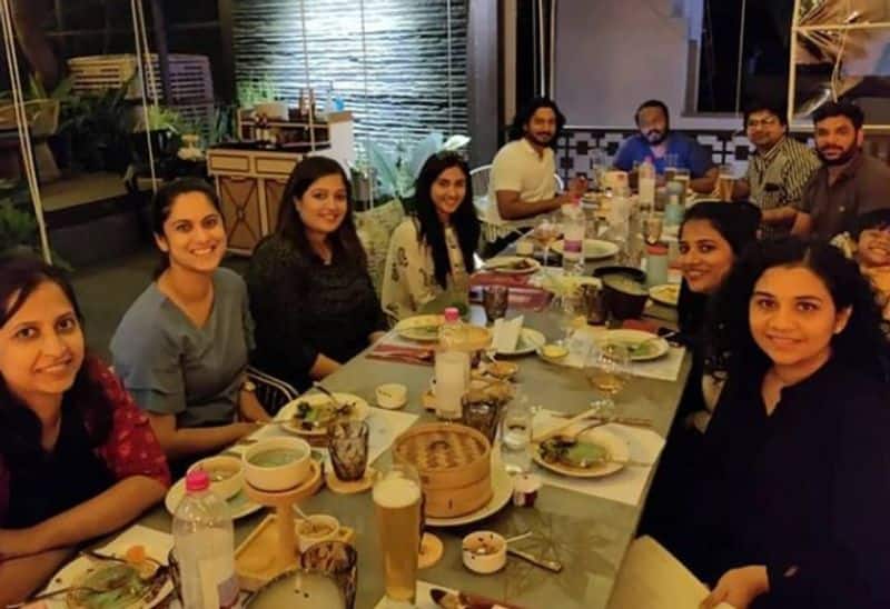 meghana raj chiranjeevi with friends at dinner photo viral vcs