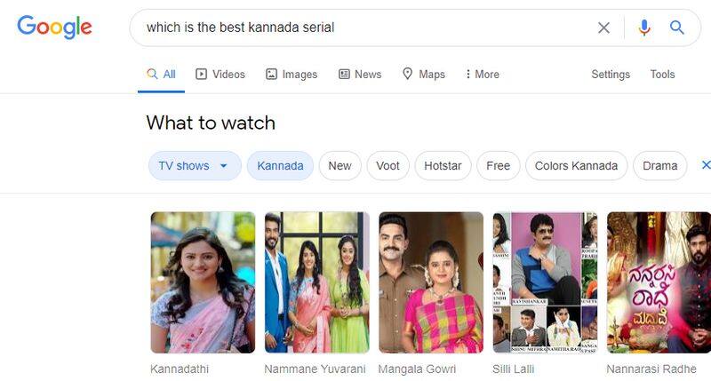 Google shows kannadathi as best serial in Kannada dpl