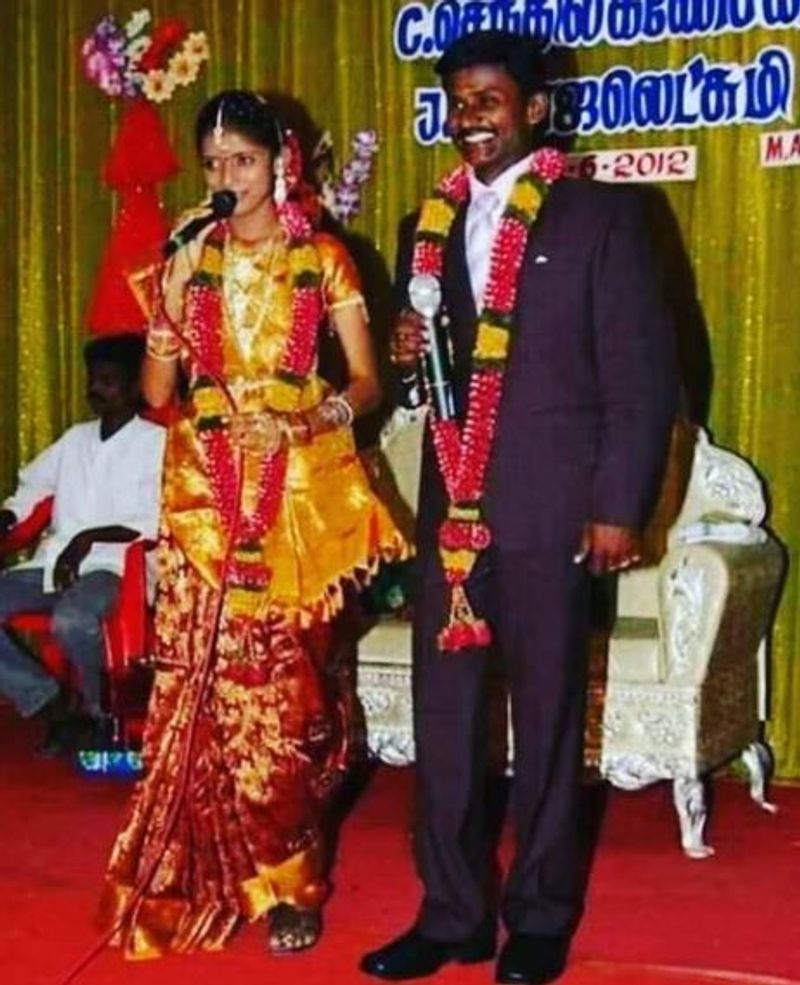 வரவேற்பு நிகழ்ச்சியில் சும்மா ஜம்முனு இருவரும் போஸ் கொடுத்த காட்சி 