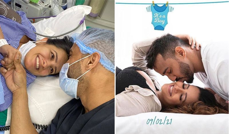 सोशल मीडिया पर शेयर की गई तस्वीरों में एक झलक उनके बच्चे की भी नजर आ रही है, जो जन्म के ठीक बाद की दिख रही है। बच्चे की झलक फोटो में दिख रहे फोन की स्क्रीन पर दिख रही है, जिसमें वो जन्म के बाद बिना कपड़ों के नजर आ रहा है।