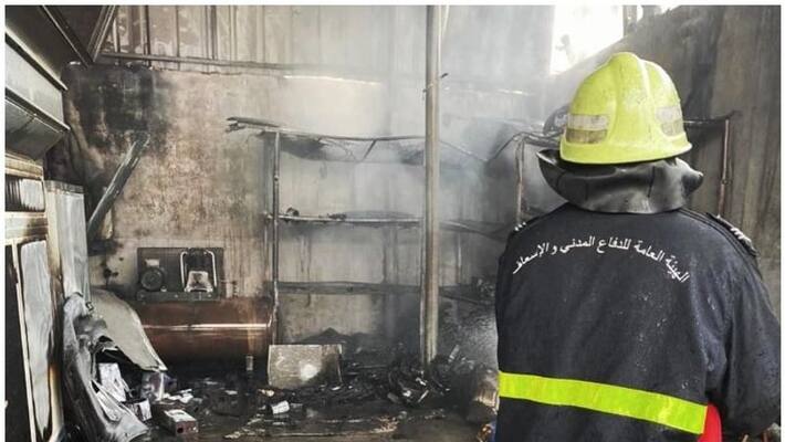 Fire broke out at vehicle workshop in Oman Fire broke out at vehicle workshop in Oman