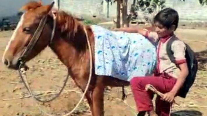 12 year boy rides a horse to reach school 12 year boy rides a horse to reach school