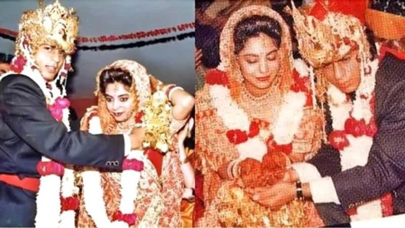 शाहरुख-गौरी :
शाहरुख खान, जब 19 साल के थे और गौरी 14 साल की थीं तो उसी वक्त उन्होंने पहली बार गौरी को देखा था और वो उनका लव एट फर्स्ट साइट था। शाहरुख के मुताबिक, उस समय गौरी को लेकर मेरी दीवानगी बेहद बढ़ चुकी थी। अगर वो स्विमसूट पहनती या अपने बाल खुले रखती तो मैं उससे लड़ने लगता था। मैं नहीं चाहता था कि दूसरे लड़के उसे देखें। 25 अक्टूबर 1991 को शाहरुख और गौरी ने हिंदू रीति रिवाजों के साथ कोर्ट मैरिज की थी। अपनी शादी में शाहरुख ही थे जिन्होंने सबसे ज्यादा डांस किया था। शादी के दिन शाहरुख ने "राजू बन गया जैंटलमैन" के सेट से उधार लेकर सूट पहना था।
