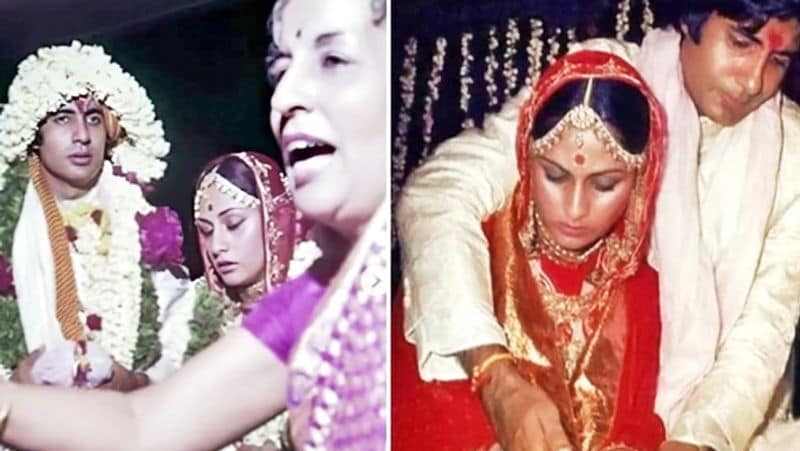अमिताभ-जया बच्चन :
अमिताभ और जया की शादी 3 जून, 1973 को हुई थी। अपनी सालगिरह पर बिग बी ने रोचक किस्सा शेयर करते हुए बताया था कि आखिर क्यों उन्होंने जया से 1973 में शादी कर ली थी। बिग बी के मुताबिक, मैं जया और उनके दोस्त छुट्टियां मनाने लंदन जाना चाहते थे। लेकिन बाबूजी हरिवंश राय बच्चन ने साफतौर पर कहा था कि वो जया के साथ तभी जा सकते हैं, जब उनकी शादी हो जाएगी। वैसे दोनों की शादी को 48 साल हो गए हैं और वक्त के साथ इनका प्यार बढ़ता ही गया है।