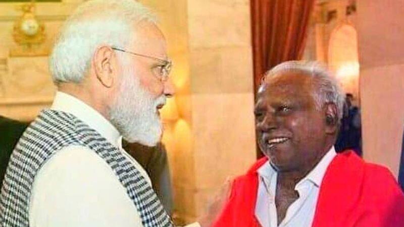 PM Modi meets spiritual leader Bangaru Adigalar in Chennai