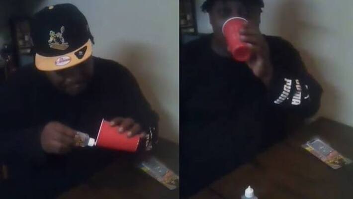 Man Sticks Cup To Face Using Gorilla Glue Man Sticks Cup To Face Using Gorilla Glue