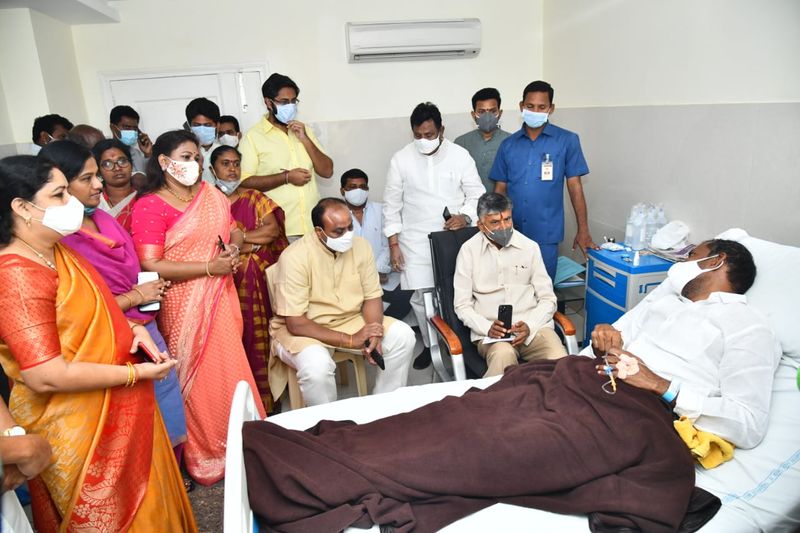 పల్లాను పరామర్శించిన టిడిపి అధినేత చంద్రబాబు