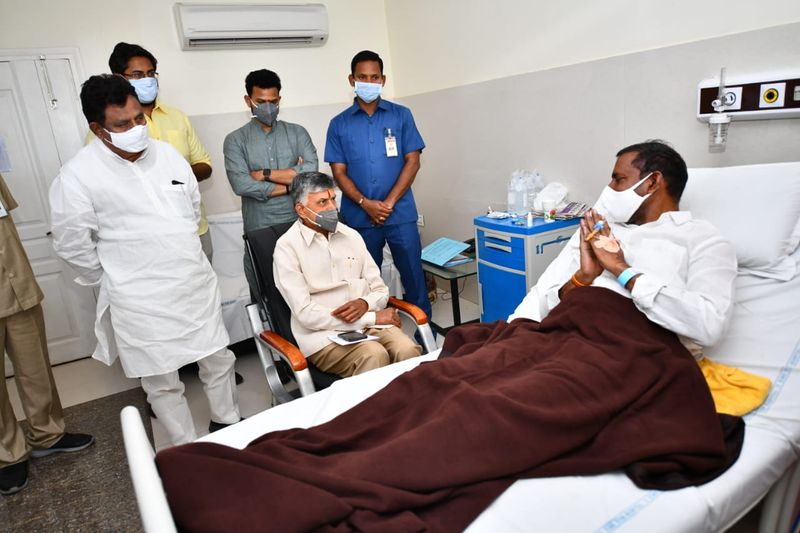 పల్లాను పరామర్శించిన టిడిపి అధినేత చంద్రబాబు