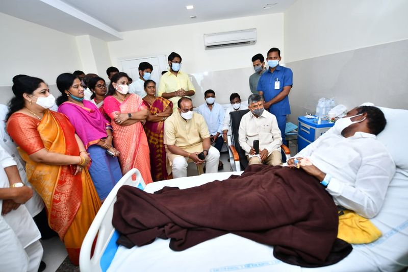 పల్లాను పరామర్శించిన టిడిపి అధినేత చంద్రబాబు