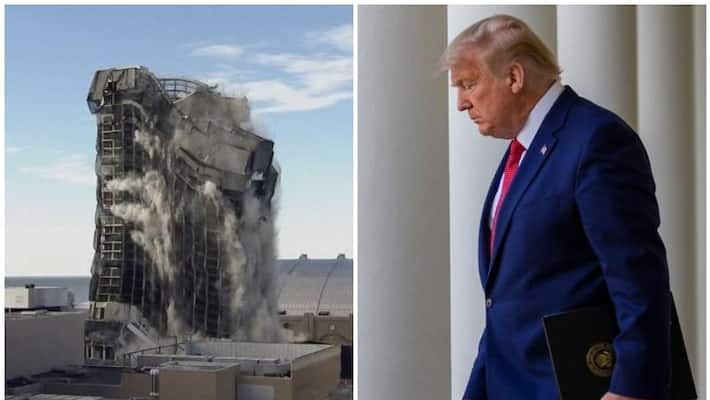 Atlantic city brings down trump plaza with implosion ending trumps legacy in the town Atlantic city brings down trump plaza with implosion ending trumps legacy in the town