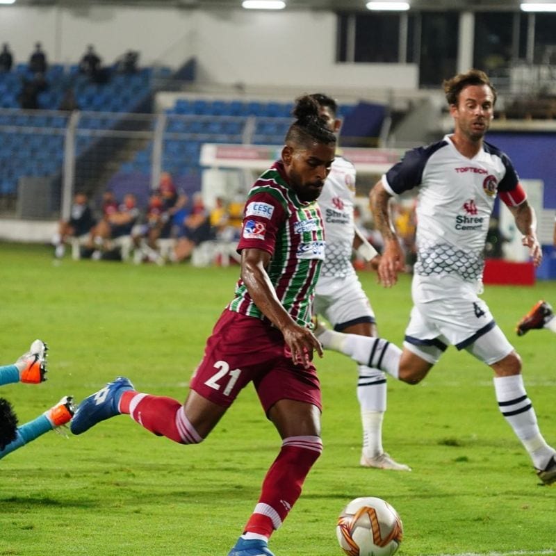 <p>The second half saw seven attacks until the 71st minute, including another save from Paul. Nonetheless, the exact minute saw David Williams restoring ATKMB's lead with his right foot to the bottom-right from the centre, following Krishna's assist.</p>