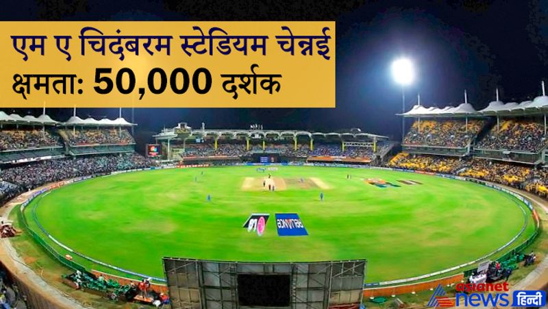 MA चिदंबरम स्टेडियम (चेन्नई)
50 हजार दर्शक क्षमता वाले भारत में 3 स्टेडियम हैं। जिसमें से चैन्नई के MA चिदंबरम स्टेडियम का निर्माण 1916 में हुआ था, यहां पहला मैच भारत और इंग्लैंड के बीच 10 फरवरी 1934 में खेला गया था। 
