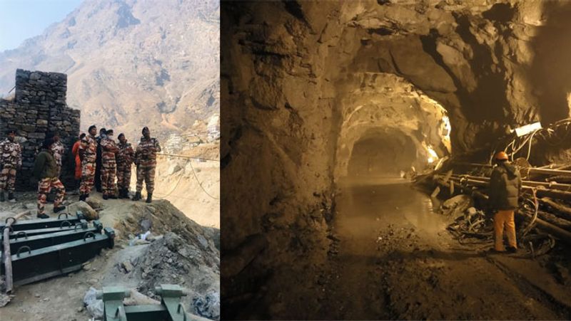 पहली तस्वीर रेस्क्यू टीम की है, जो प्राकृतिक आपदा से तहस-नहस हुए पुलों आदि के अलावा बाकी दूसरे इंतजामों को पहले जैसा बनाने में लगी है। दूसरी तस्वीर NTPC की टनल की है।
