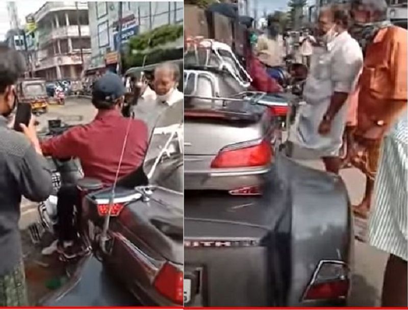 <p>ಇತ್ತೀಚೆಗೆ ಕೇರಳದ ಸ್ಥಳೀಯ ಮಾರುಕಟ್ಟೆಗೆ ತರಕಾರಿ, ಹಣ್ಣು ಸೇರಿದಂತೆ ಇತರ ವಸ್ತುಗಳನ್ನು ಖರೀದಿಸಲು ಈ ಗೋಲ್ಡ್ ವಿಂಗ್ ಬೈಕ್ ಮೂಲಕ ತೆರಳಿದ್ದಾರೆ. </p>