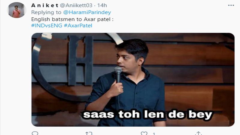 <p>अक्षर और अश्विन के आगे पूरी अंग्रेजी टीम घुटने टेंकती नजर आई। इसे लेकर भी बहुत सारे मीम्स वायरल किए जा रहे हैं।</p>
