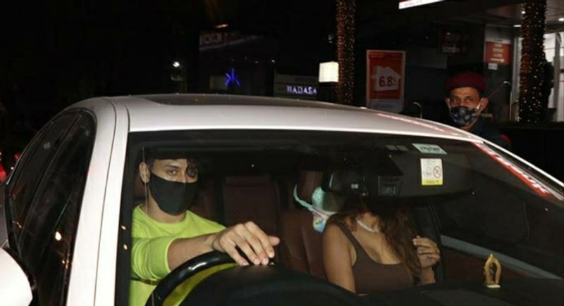 The duo also left in the same car.
