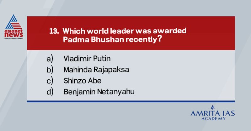 Answer:(c)Shinzo Abe was the former Prime Minister of Japan.