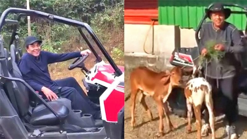 बता दें कि धर्मेन्द्र के फॉर्म हाउस में रॉक गार्डन और फलों के पेड़ हैं। फार्म हाउस पर कई भैसें भी हैं। कई बार उन्होंने ऐसी फोटोज भी शेयर की हैं, जिसमें वे गाय का दूध निकालते तो कभी अपने पालतू डॉग के साथ खेलते नजर आ चुके हैं।
