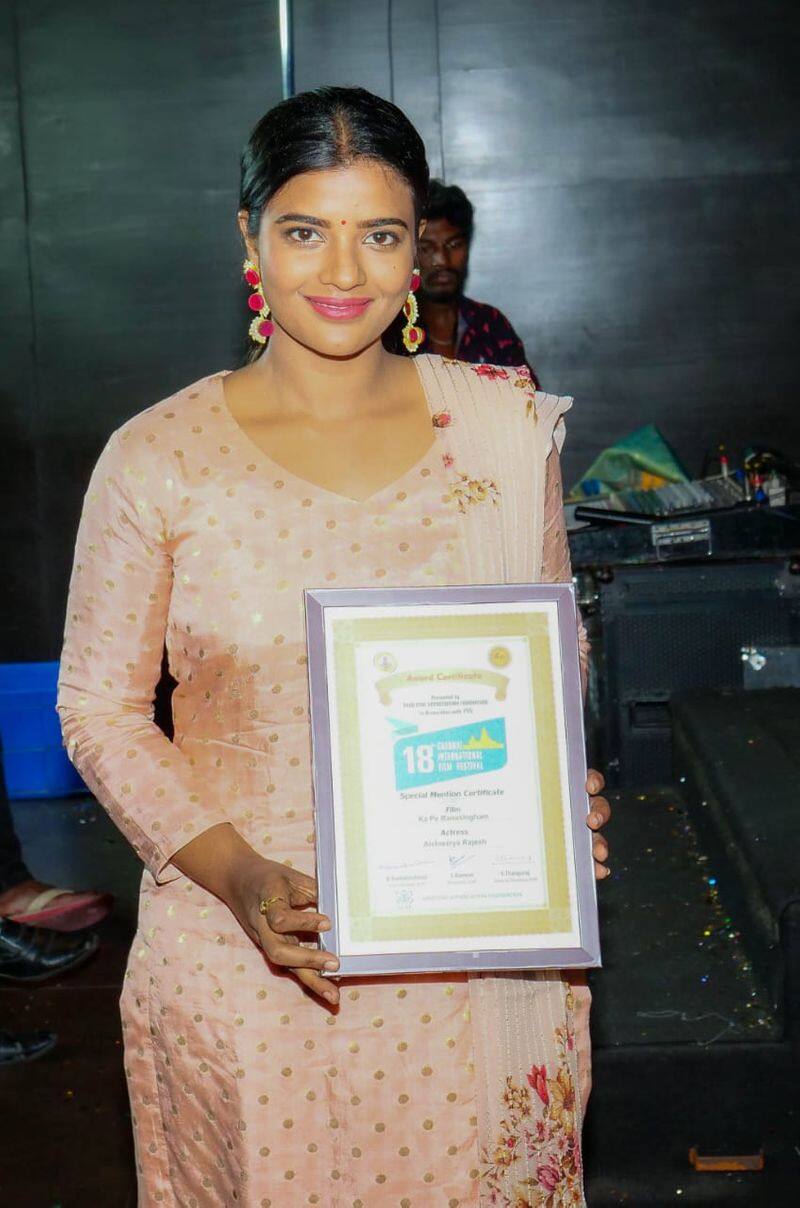 aishwarya rajesh got best actress chennai international film festival